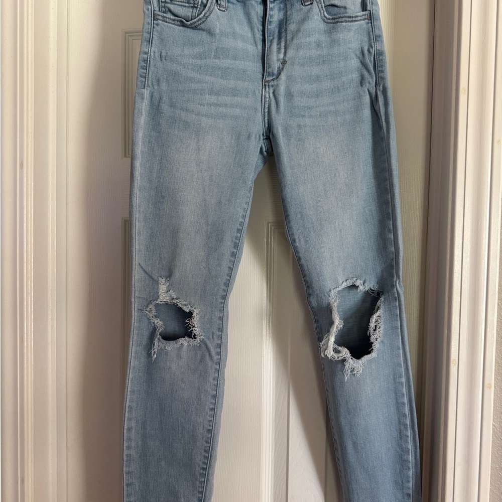 Cello Women's Light Blue Distressed Skinny Jeans